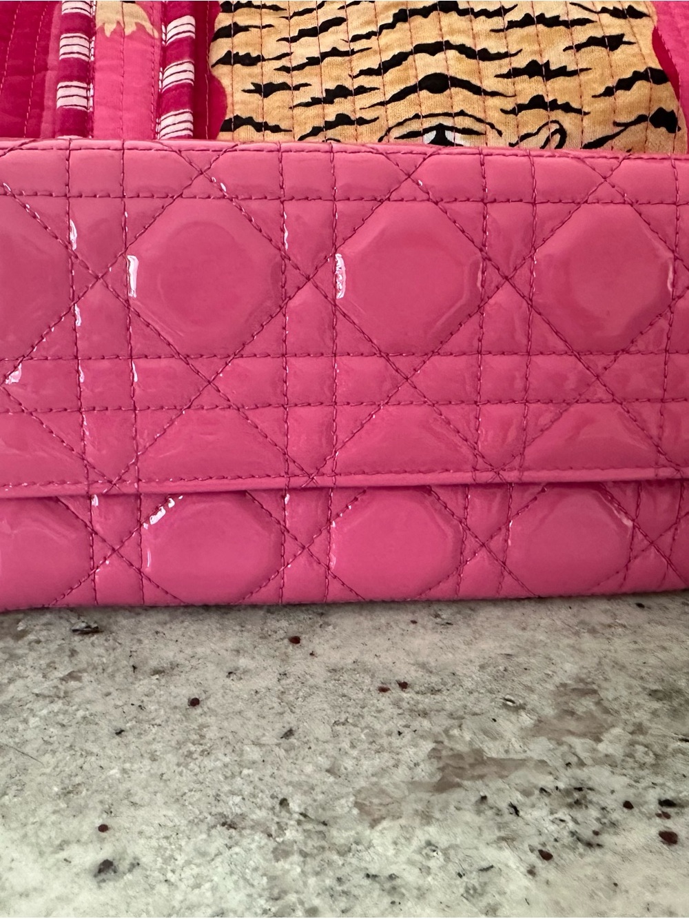 ⭐️ Dior Chain Pink Leather Cannage Wallet Dior Charm - EXCELLENT, Authenticated